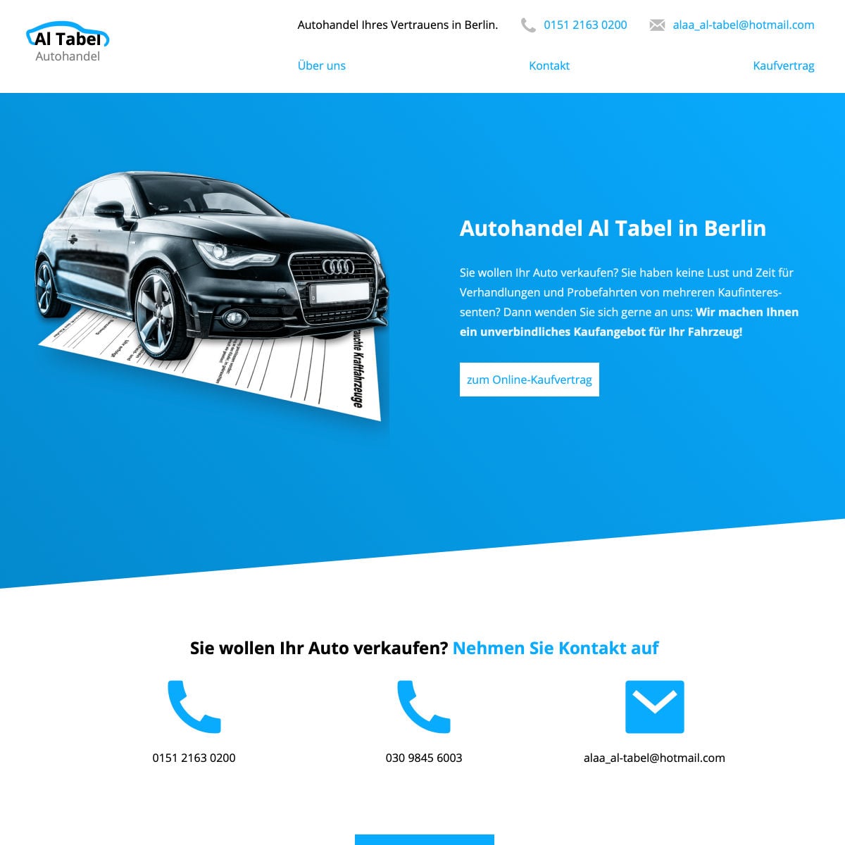 Homepage Referenz vom Webdesigner aus Leipzig: Autohandel Al Tabel