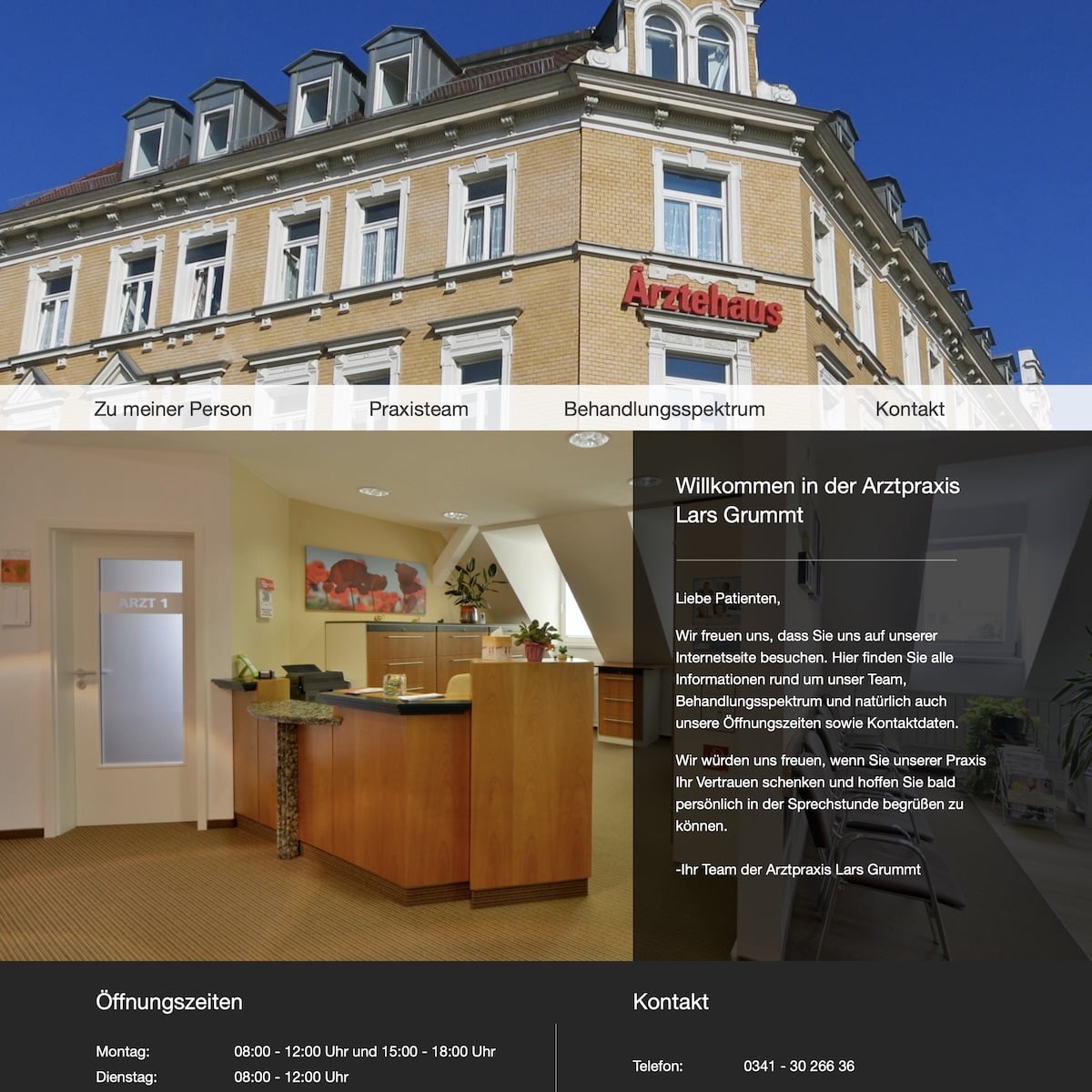 Homepage Referenz vom Webdesigner aus Leipzig: Arztpraxis Grummt