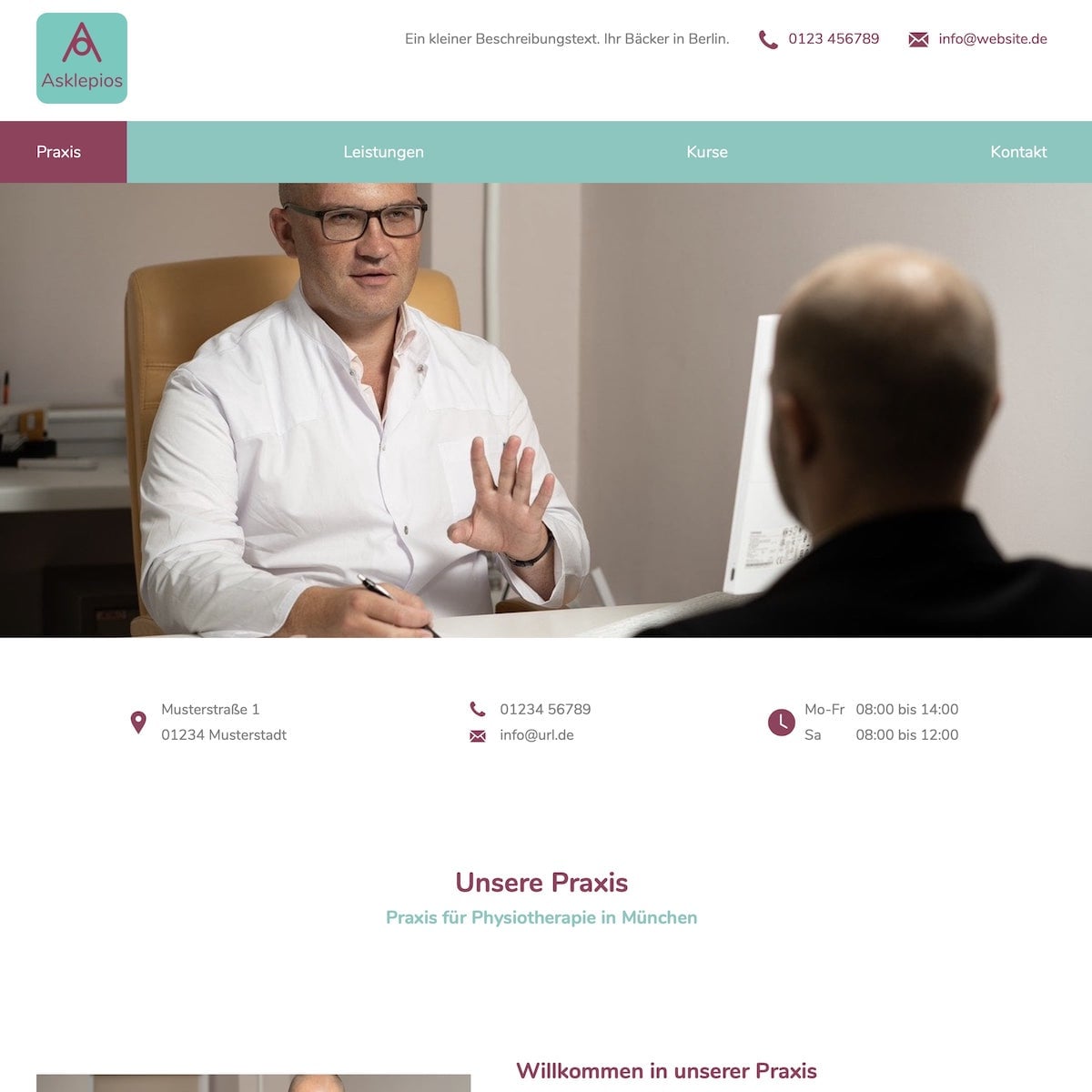 Website Design-Vorlage Asklepios Vorschau