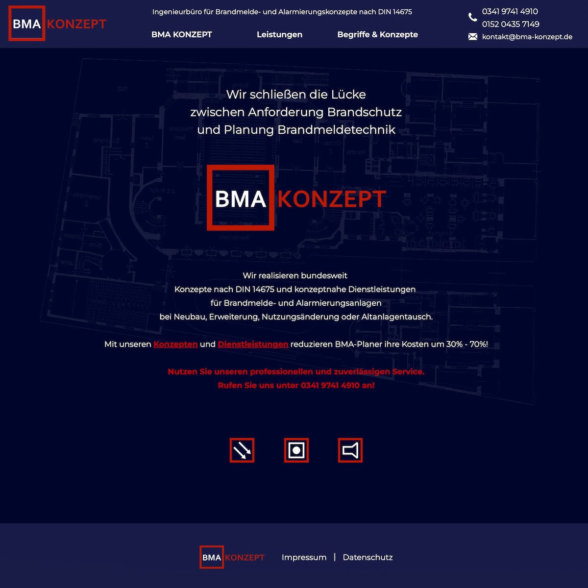 Vorschau Website BMA Konzept aus dem Jahr 2017