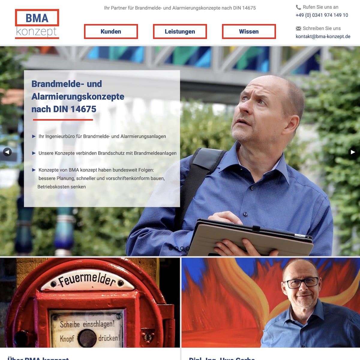 Homepage Referenz vom Webdesigner aus Leipzig: BMA Konzept