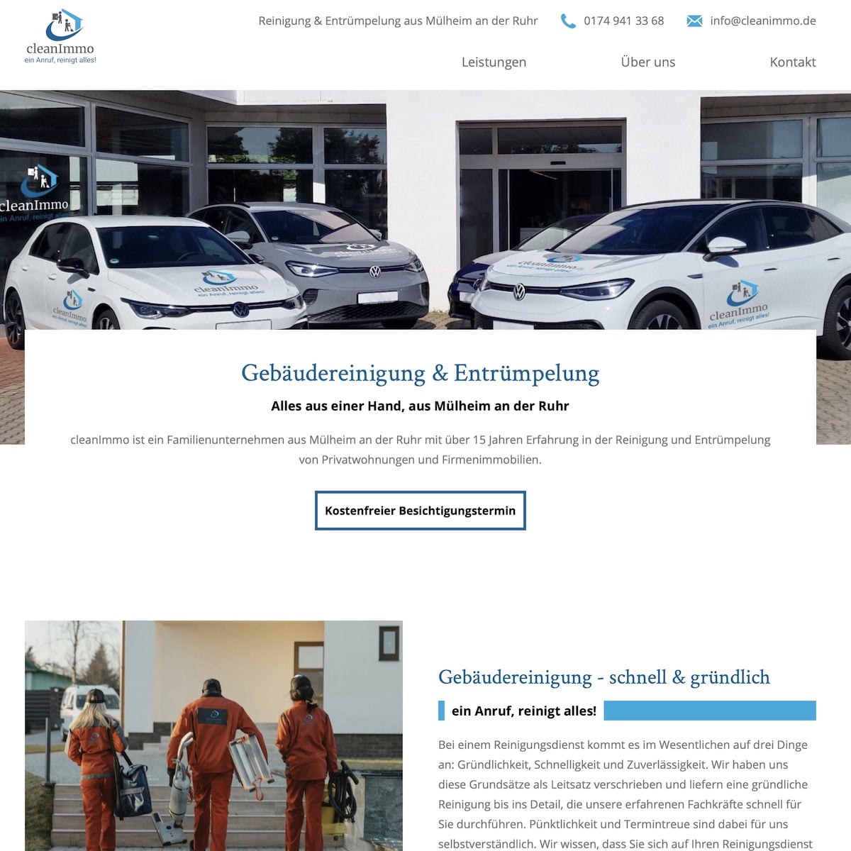 Homepage Referenz vom Webdesigner aus Leipzig: CleanImmo