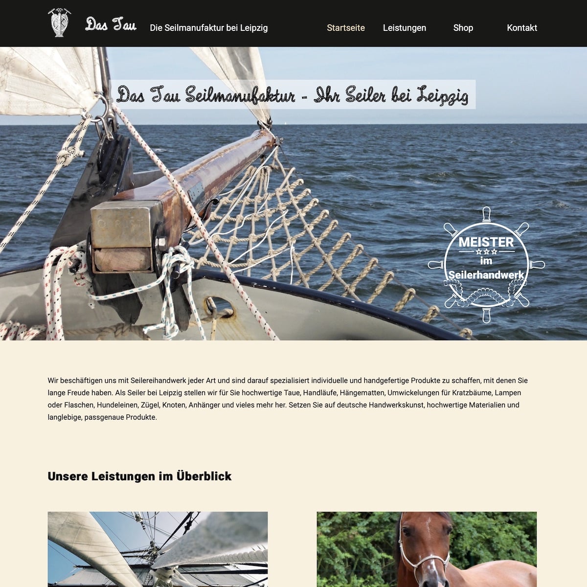 Homepage Referenz vom Webdesigner aus Leipzig: Das Tau