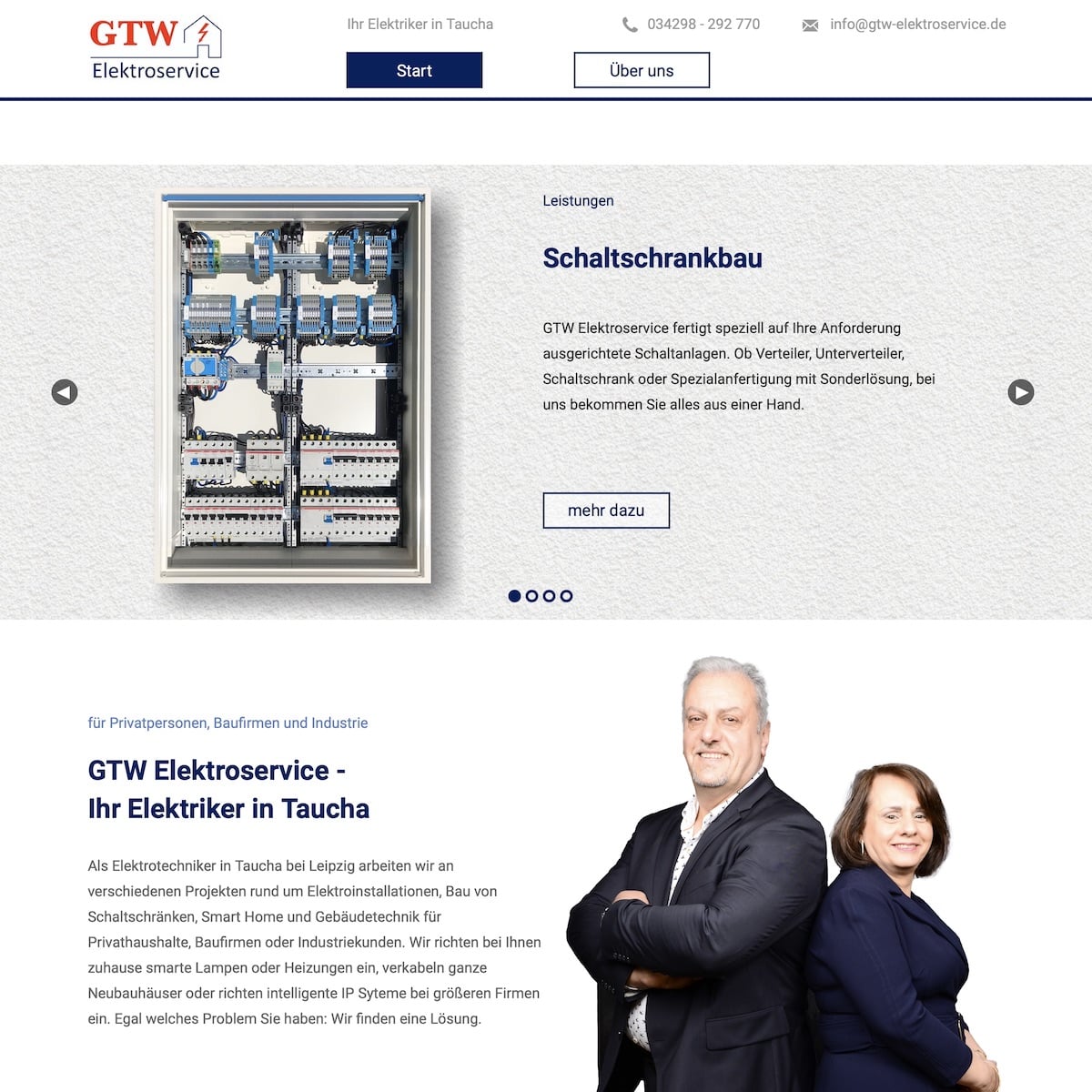 Homepage Referenz vom Webdesigner aus Leipzig: GTW Elektroservice