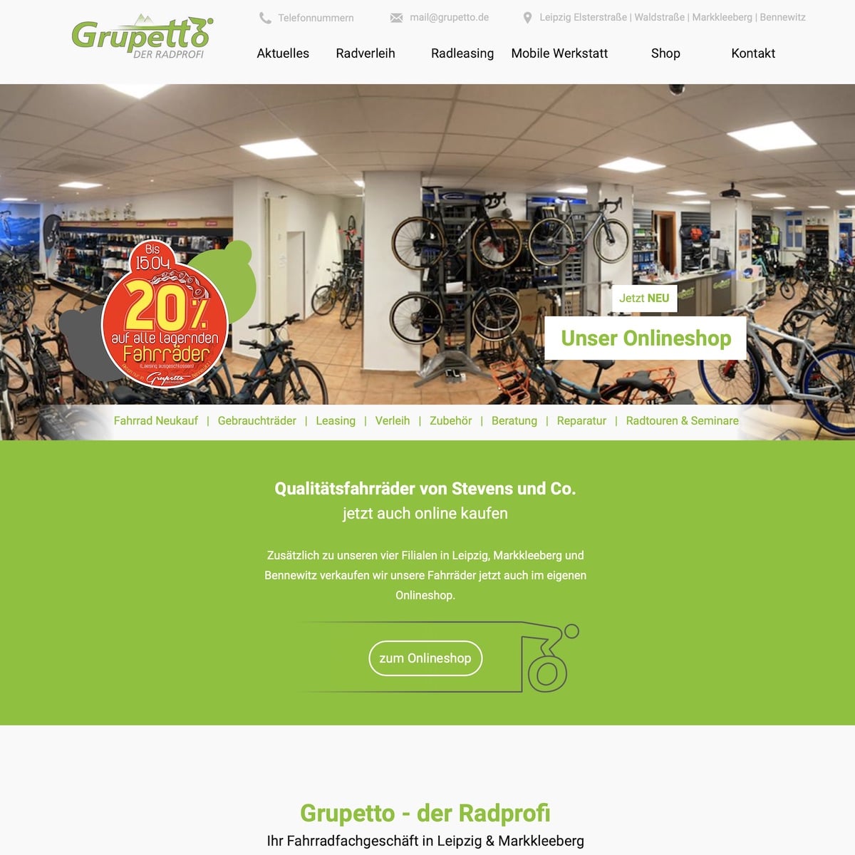 Homepage Referenz vom Webdesigner aus Leipzig: Grupetto
