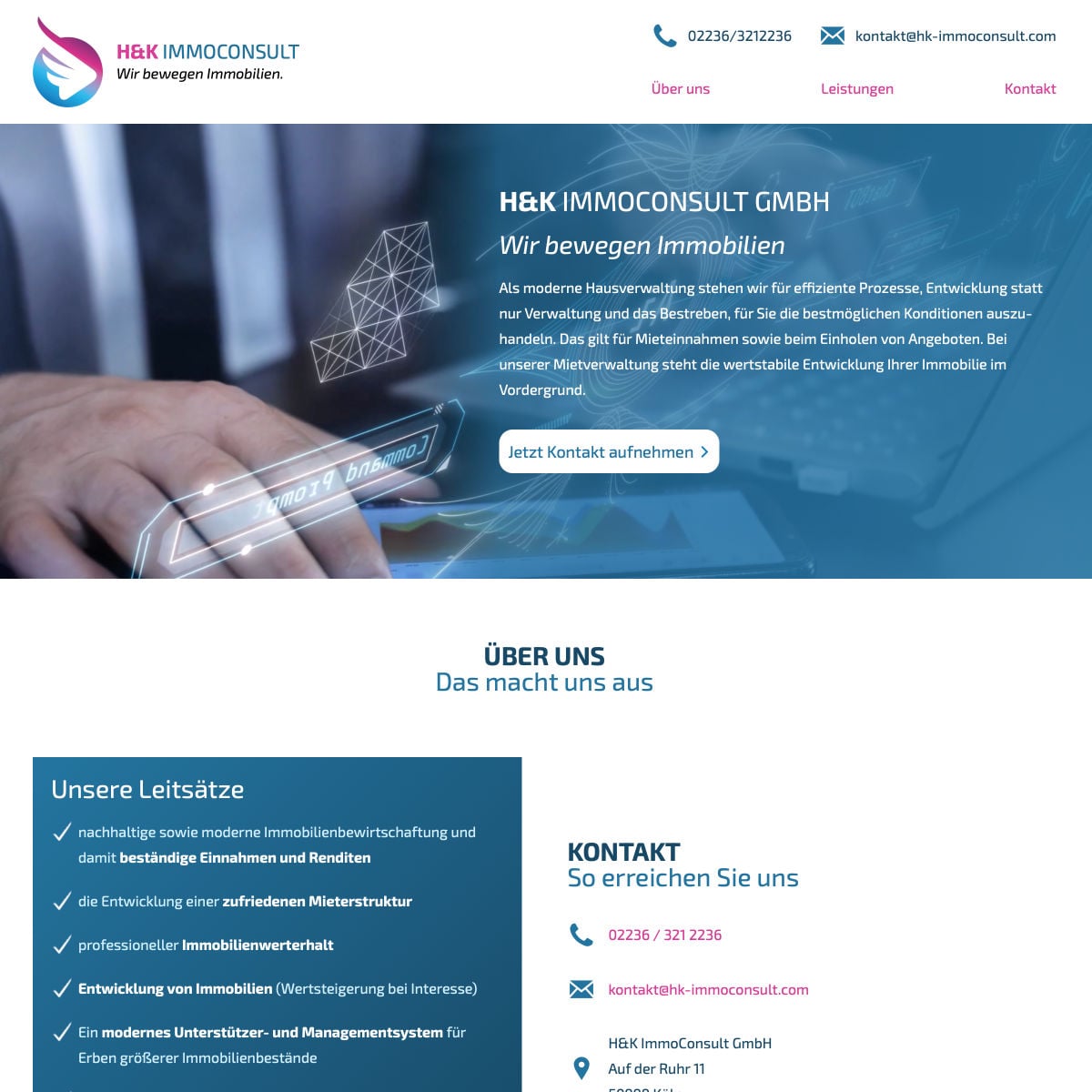 Homepage Referenz vom Webdesigner aus Leipzig: H&K ImmoConsult