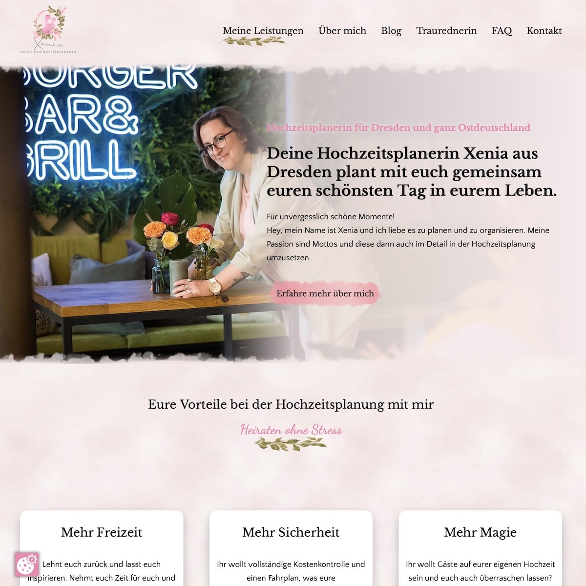 Homepage Referenz vom Webdesigner aus Leipzig: Deine Hochzeitsplanerin