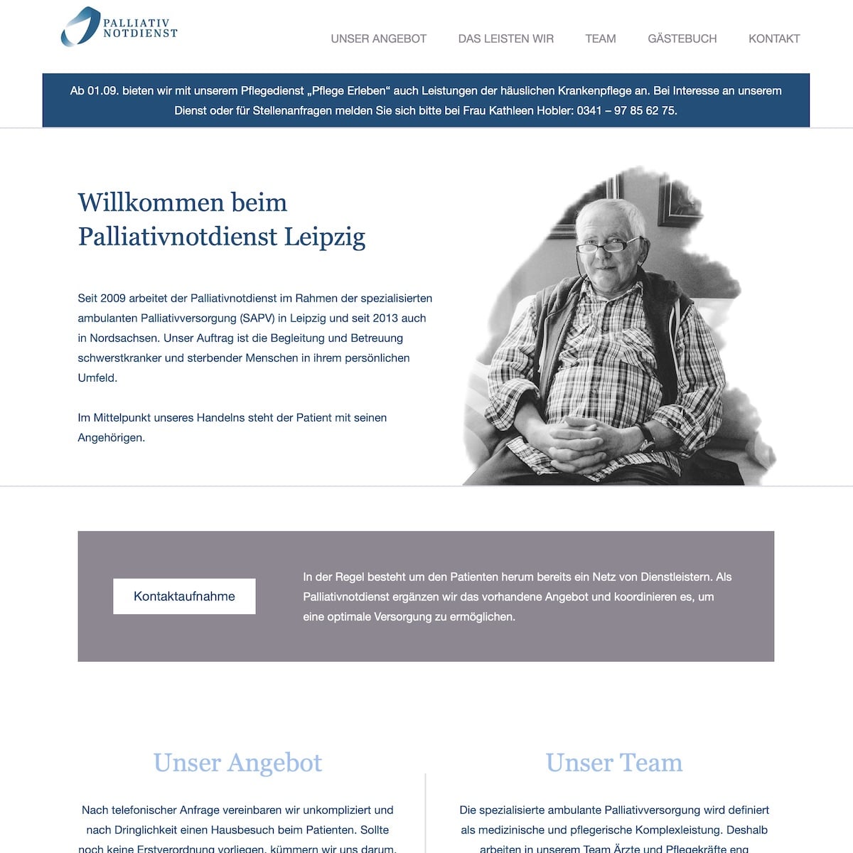 Homepage Referenz vom Webdesigner aus Leipzig: Palliativ Notdienst
