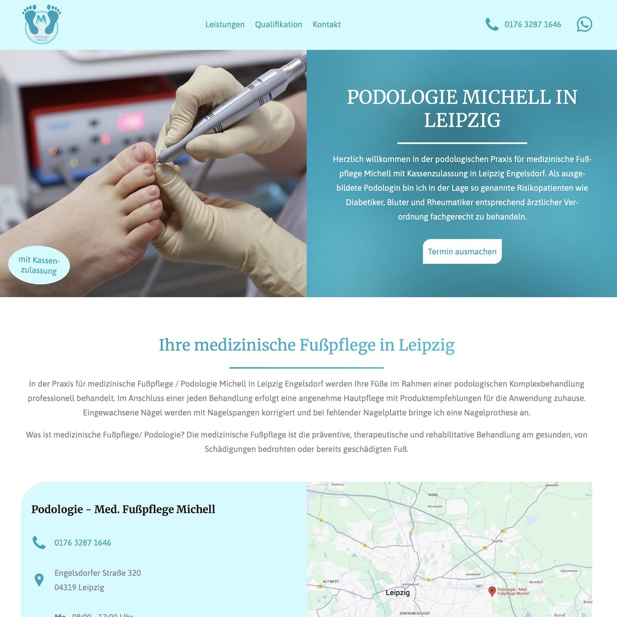 Homepage Referenz vom Webdesigner aus Leipzig: Podologie Michell