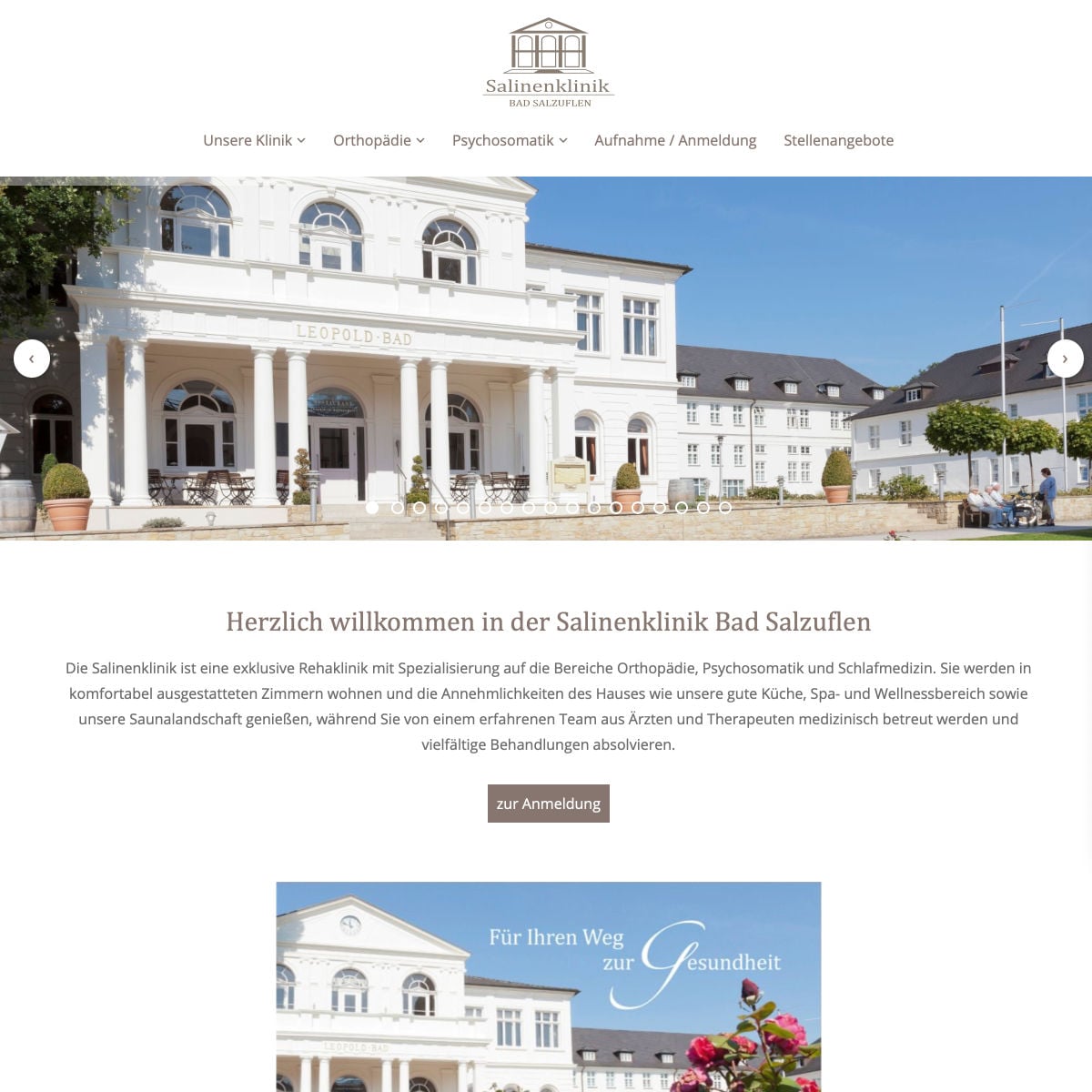 Homepage Referenz vom Webdesigner aus Leipzig: Salinenklinik