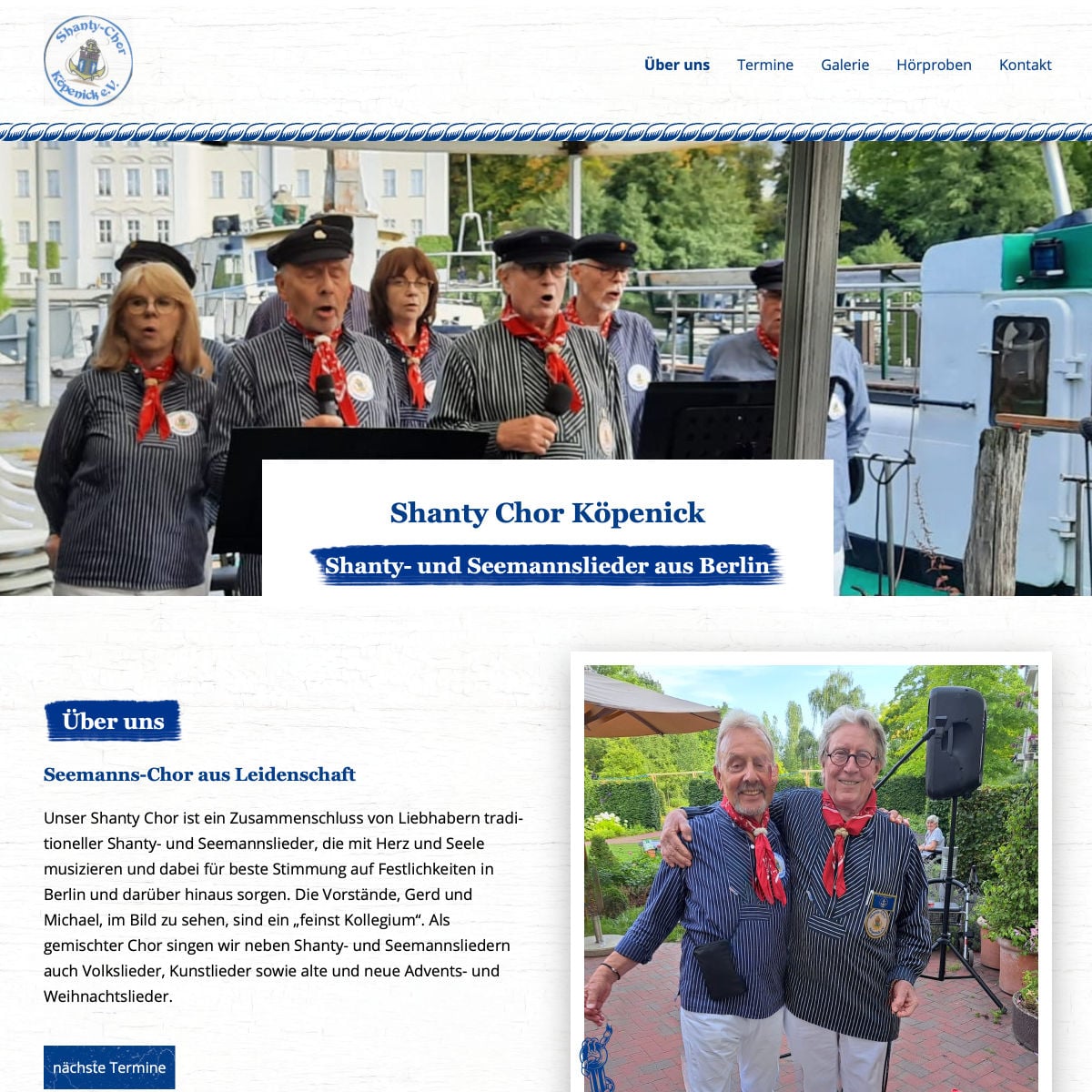 Homepage Referenz vom Webdesigner aus Leipzig: Shanty Chor Köpenick