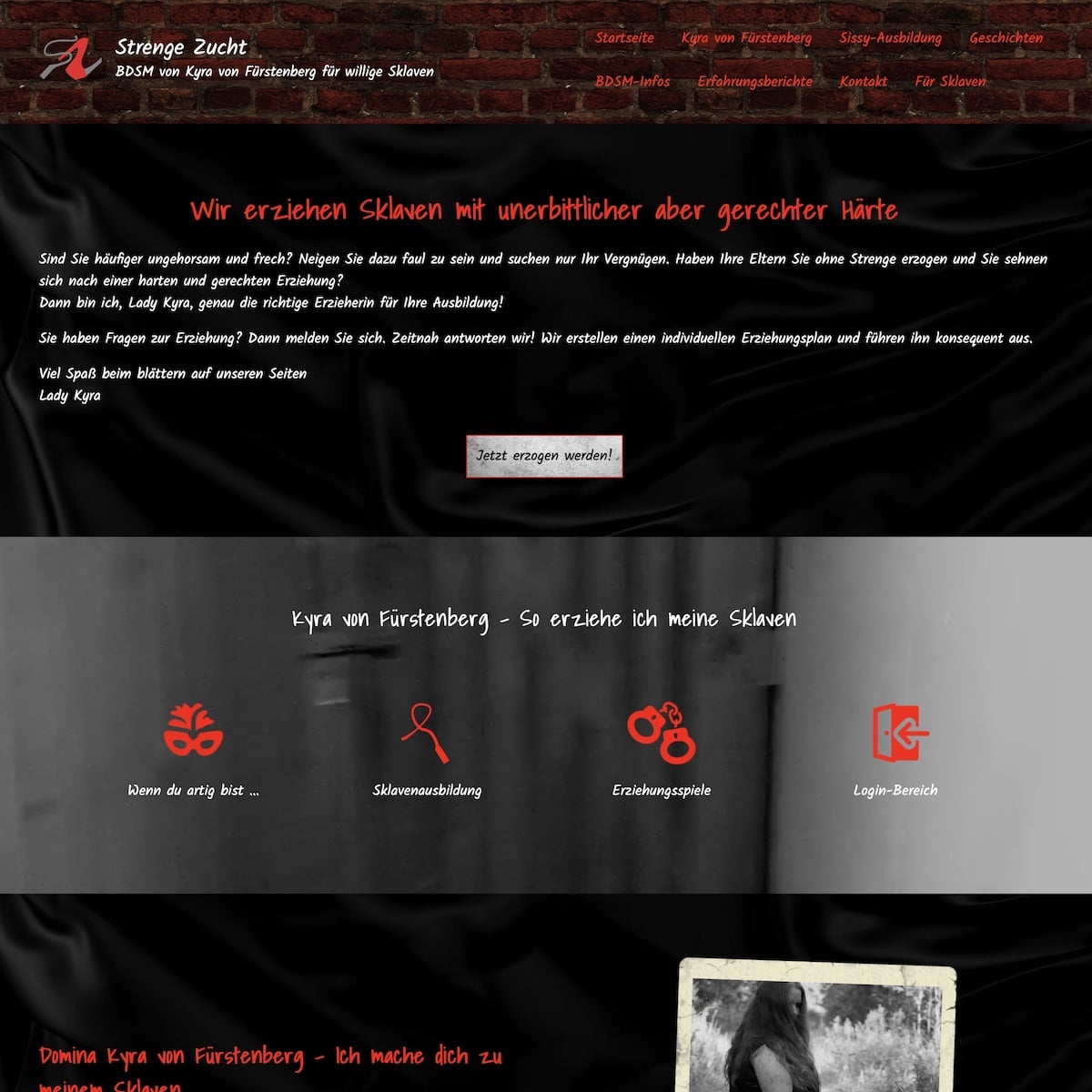 Homepage Referenz vom Webdesigner aus Leipzig: Strenge Zucht