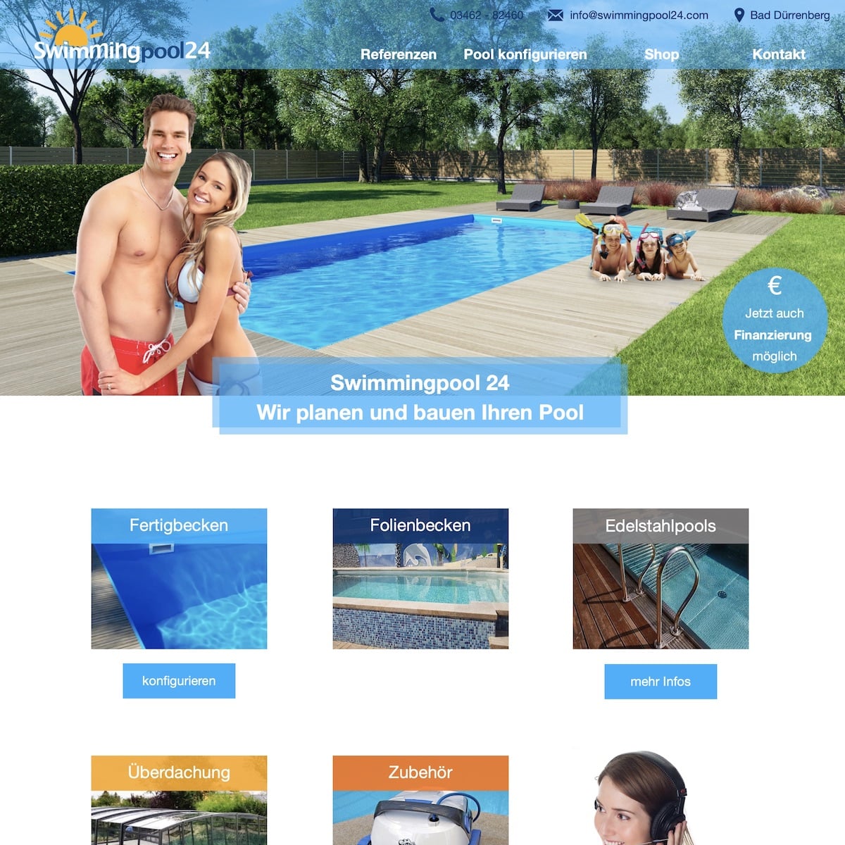 Homepage Referenz vom Webdesigner aus Leipzig: Swimmingpool24