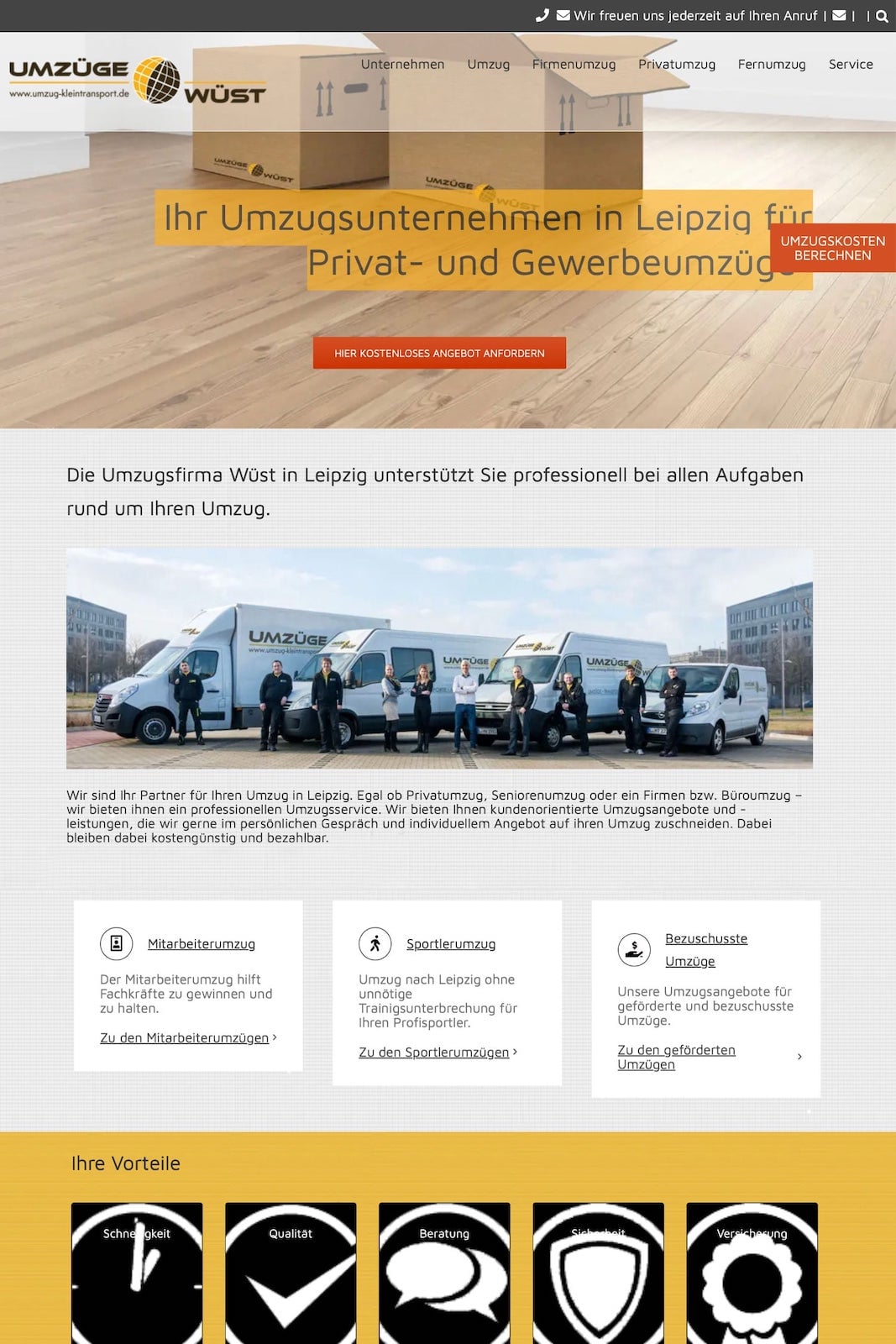 Umzüge Wüst Website vorher