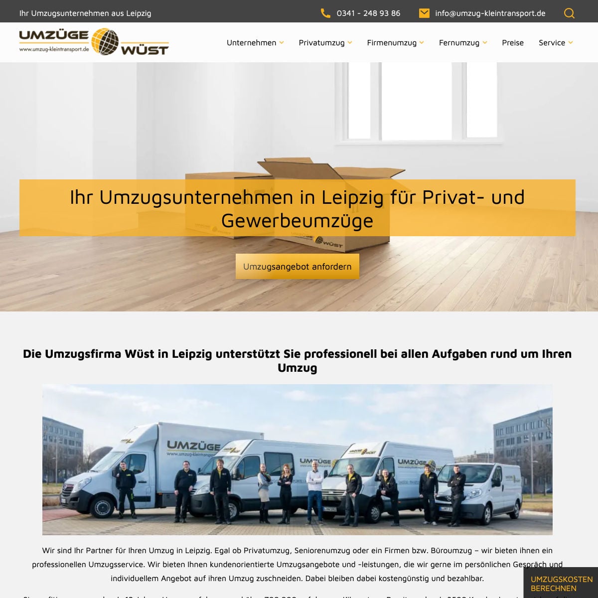 Homepage Referenz vom Webdesigner aus Leipzig: Umzüge Wüst