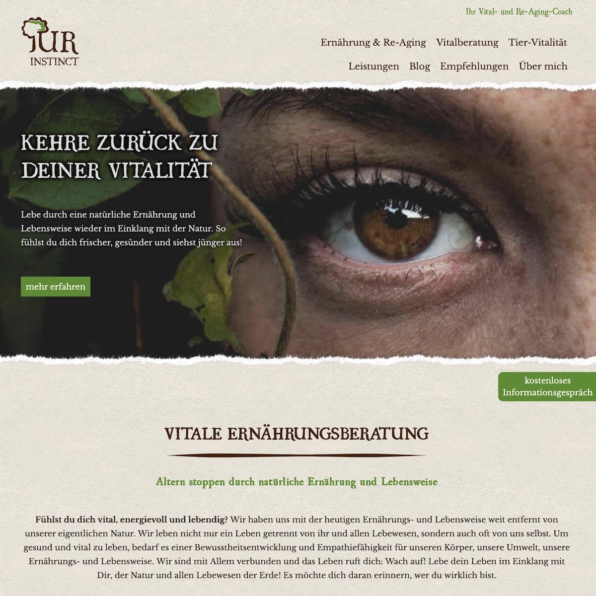 Homepage Referenz vom Webdesigner aus Leipzig: Urinstinct