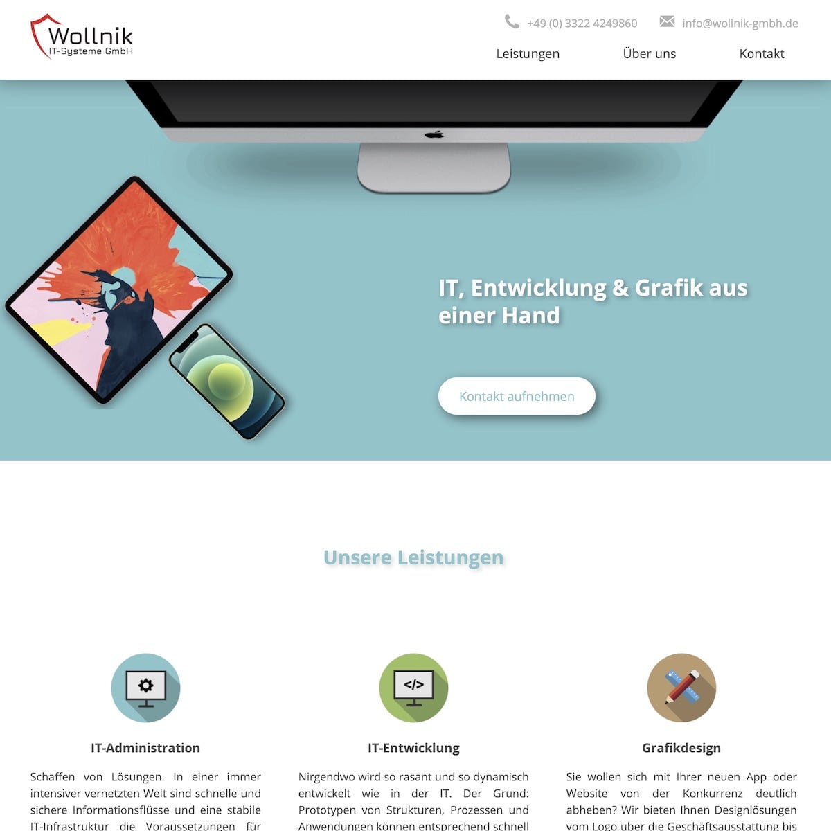 Homepage Referenz vom Webdesigner aus Leipzig: Wollnik IT
