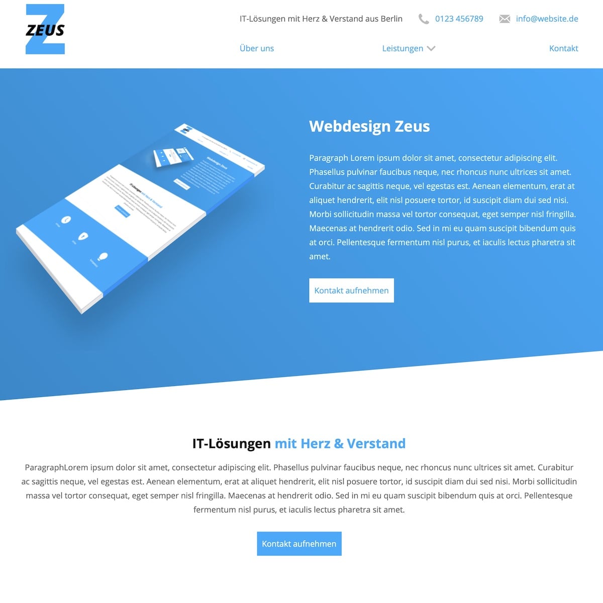 Website Design-Vorlage Zeus Vorschau